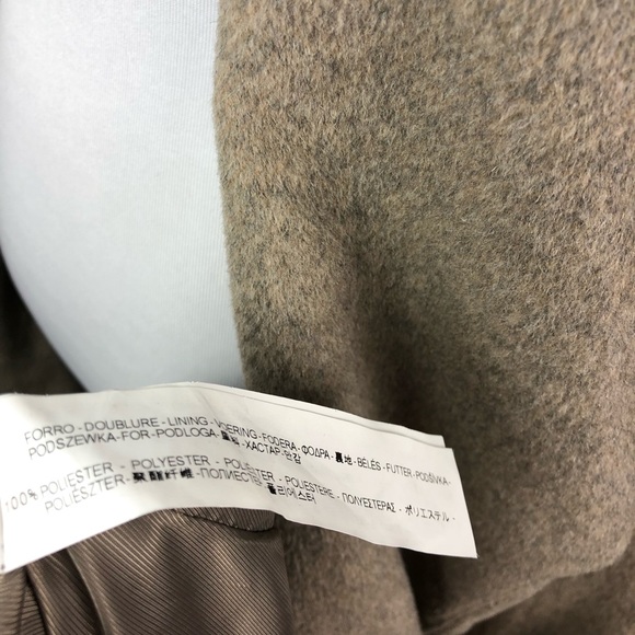 Zara Basic Wool Blend Waterfall Trench Coat Gray - Picture 5 of 6